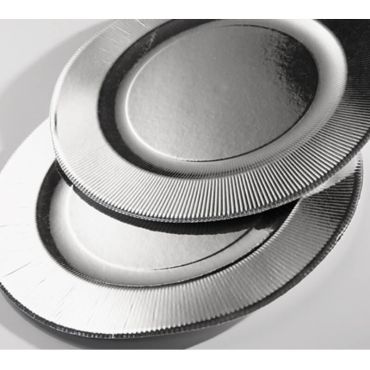 4 Sous-Assiettes en Carton - Argent Brillant | jourdefete.com