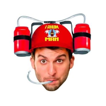 Casque Anti Soif - I RHUM MAN - rouge | jourdefete.com