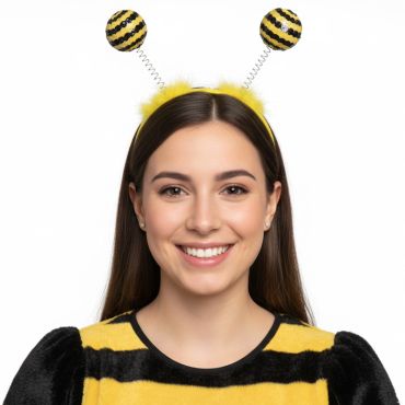 Serre-tête abeille fantaisie avec antennes pour déguisement | jourdefete.com