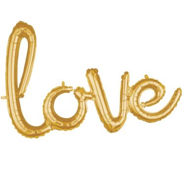 ballon en aluminium mot love 78 cm couleur argent | jourdefete.com