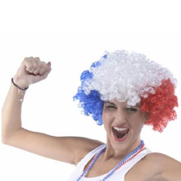 perruque afro tricolore france | jourdefete.com