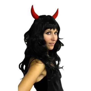 perruque halloween avec cornes | jourdefete.com