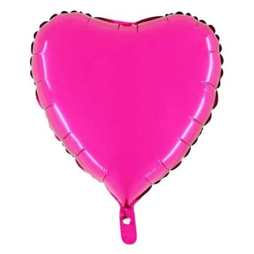 ballon en aluminium cœur métallisé fuchsia de 45 cm | jourdefete.com