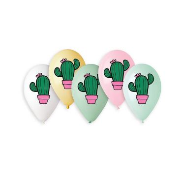5 ballons multicolores cactus | jourdefete.com