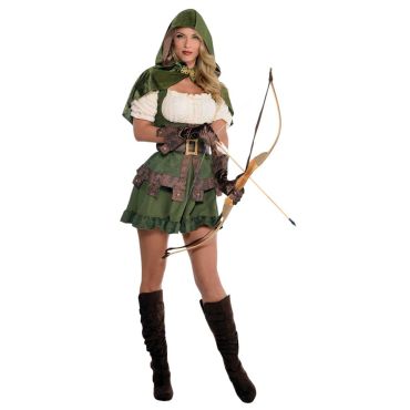 Déguisement femme archère des bois robe verte à capuche style médiéval | jourdefete.com Déguisement femme archère des bois robe verte à capuche style médiéval | jourdefete.com