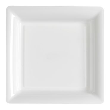 12 Assiettes Cocktail Carrée en Plastique - Blanc