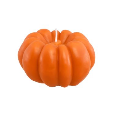 Grande bougie citrouille orange pour décoration automnale festive | jourdefete.com