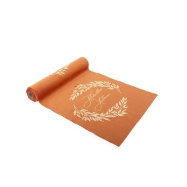 chemin de table velours orange automne | jourdefete.com