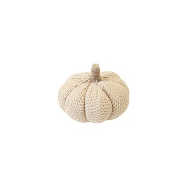 Citrouille d'automne en maille épaisse beige moyen modèle décoration de table festive | jourdefete.com