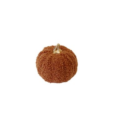 Citrouille décorative grand modèle en fausse fourrure terracotta avec tige | jourdefete.com Citrouille décorative grand modèle en fausse fourrure terracotta avec tige | jourdefete.com