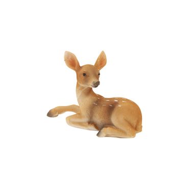 Statuette de faon couché en résine pour décoration champêtre d'automne | jourdefete.com