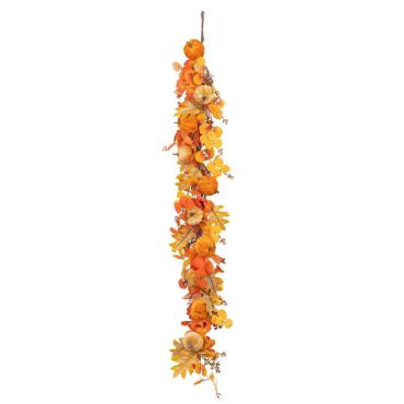 Guirlande d'automne cottage avec citrouilles en velours dégradé orange 1,20m | jourdefete.com