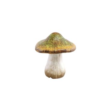 Mini champignon décoratif vert en terre cuite pour l'automne | jourdefete.com
