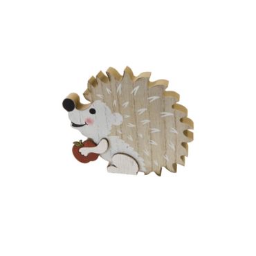 Décoration en bois  - Hérisson avec sa pomme