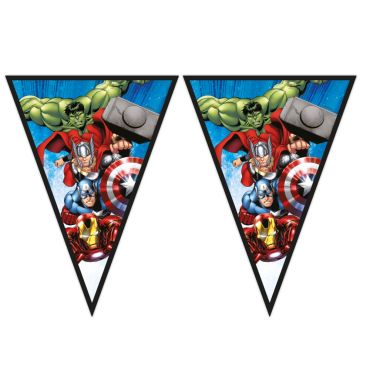 Guirlande fanions Avengers avec Hulk, Thor, Captain America et Iron Man | jourdefete.com