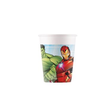 8 gobelets en carton fsc avengers mighty