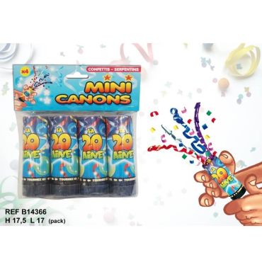 Pack de 4 Canon à Confettis - La 20 Aine Pack de 4 Canon à Confettis - La 20 Aine