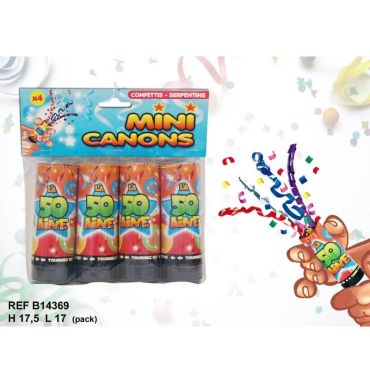 Pack de 4 Canon à Confettis - La 50 Aine