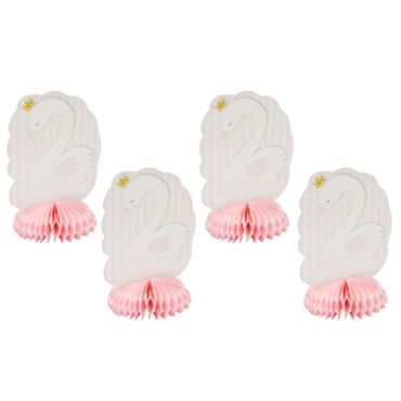 4 Centres de Table - Baby Shower - Cygne Rose | jourdefete.com
