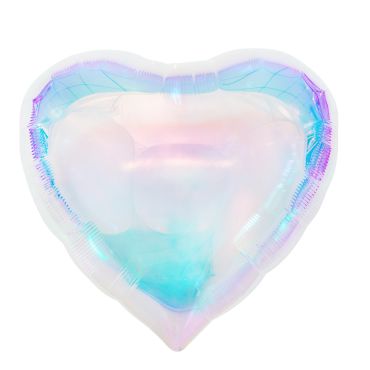 Ballon cœur iridescent aluminium 45 cm avec reflets pastel | jourdefete.com