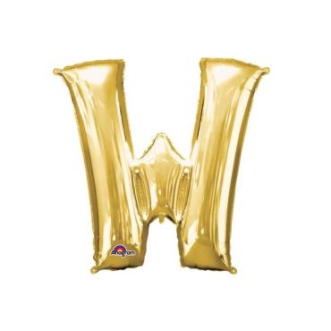 Méga Ballon Hélium - Lettre W - Or Méga Ballon Hélium - Lettre W - Or