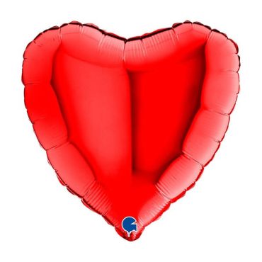 ballon cœur rouge en aluminium de 45 cm | jourdefete.com