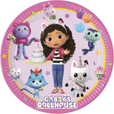 Assiettes en carton Gabby’s Dollhouse avec Gabby et ses amis chatons | jourdefete.com