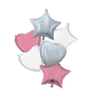Craquez pour ce bouquet de ballons de couleur pastel, rose et blanc pour l'anniversaire de votre princesse | jourdefete.com