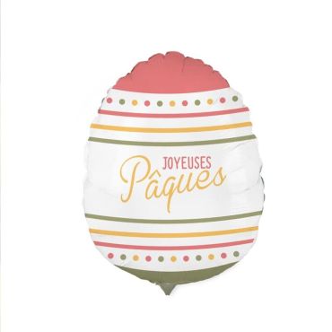 Ballon Métallique - Joyeuses Pâques - Forme d'œuf | jourdefete.com