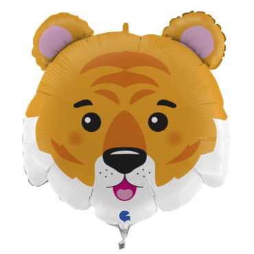 ballon en aluminium tête de tigre de 71 cm | jourdefete.com