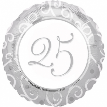 Ballon Métallique Hélium - Noces d'Argent Ballon Métallique Hélium - Noces d'Argent