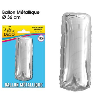 Ballon métallique argenté - Lettre "I"