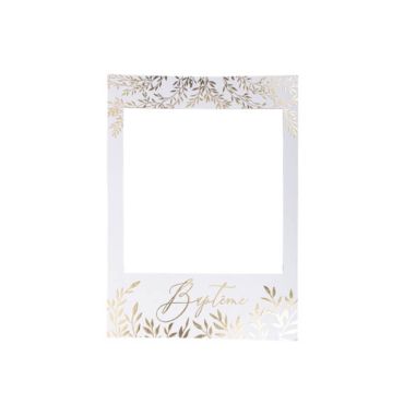 Cadre Photobooth Géant Baptême Jolis Brins Blanc et Or | jourdefete.com