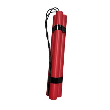 Fausse dynamite rouge en plastique avec mèche allumée, 24 cm | jourdefete.com