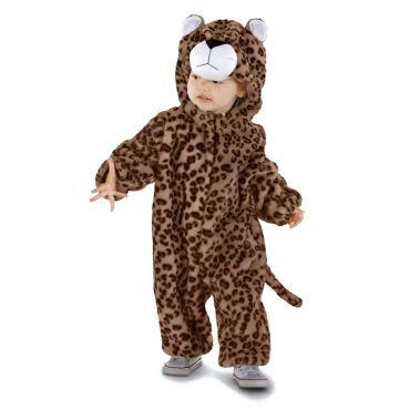 Déguisement léopard bébé en combinaison peluche avec capuche et queue | jourdefete.com