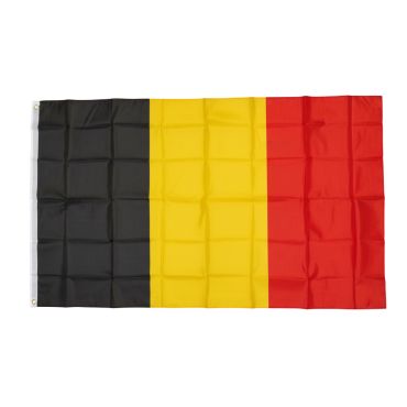 Homme portant une perruque bouclée noir jaune rouge aux couleurs de la Belgique | jourdefete.com