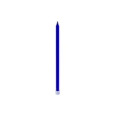 Sachet de 16 Bougies Fines (12,5 cm) et Bobèches - Bleu Roi