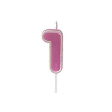 Bougie d’Anniversaire Chiffre 1 – Rose
