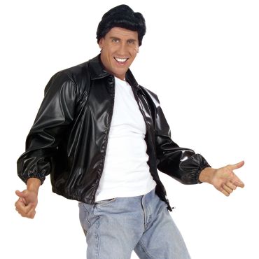 Blouson imitation cuir style Grease pour homme, déguisement rock rétro années 50 | jourdefete.com