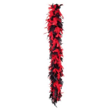 boa de plumes rouge et noir pour adulte | jourdefete.com
