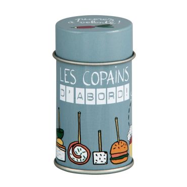 Boîte à Piques Garnie "Les Copains d'Abord" Gris - Derrière La Porte