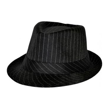 Chapeau Borsalino Noir Rayures Blanches - Taille Unique