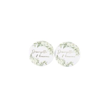 2 badges demoiselles d'honneur collection botanique