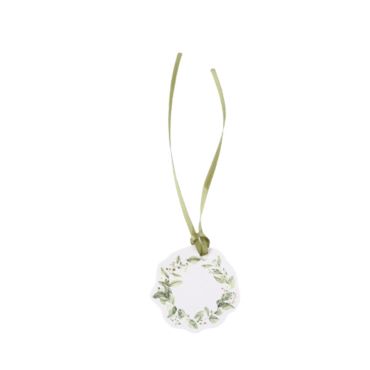 10 étiquettes avec ruban de la collection botanique vert et or