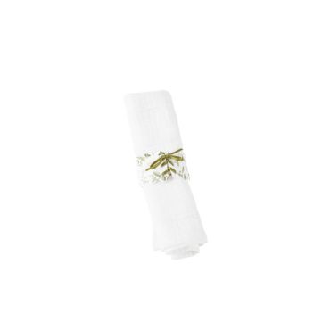 ronds de serviette collection botanique vert et or
