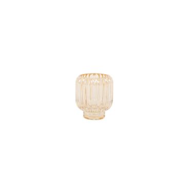 Bougeoir Ambre Apothicaire Verre Fumé 8 x 7 cm | jourdefete.com