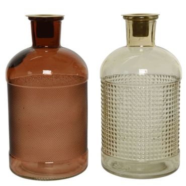 Bougeoir en verre en forme de flacon - 20 cm - Couleur au choix | jourdefete.com