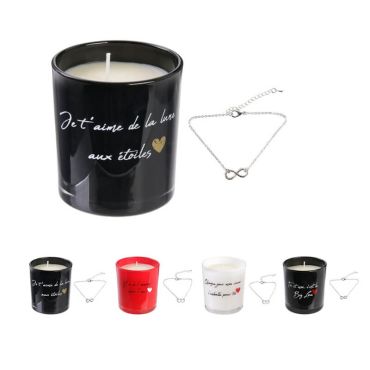 bougie avec surprise bijou mots d'amour texte au choix | jourdefete.com