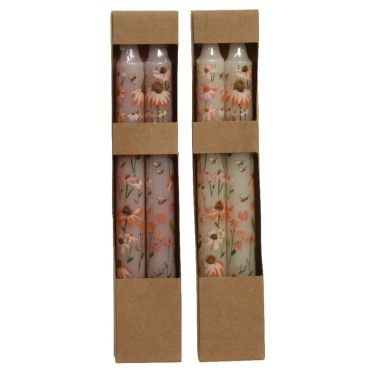 Lot de 2 bougies chandelles avec durée de 5,5 heures - 23 cm - Couleur Aléatoire | jourdefete.com