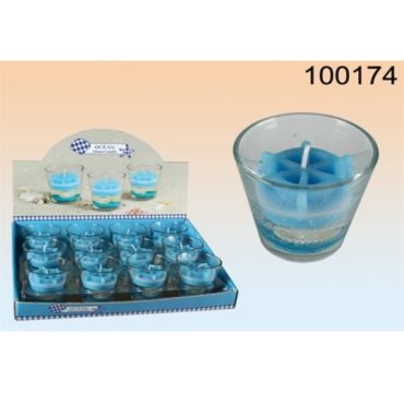 Bougie Bleue Senteur Océan dans son Verre Bougie Bleue Senteur Océan dans son Verre